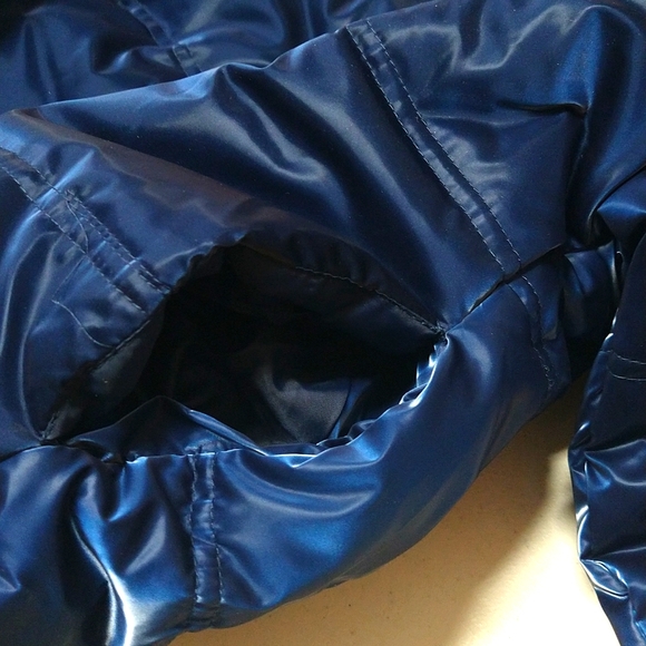 NEW! Women's Iridescent Shine Duvet Puffer Jacket Coat, Blue - Wild Fable - Picture 9 of 16